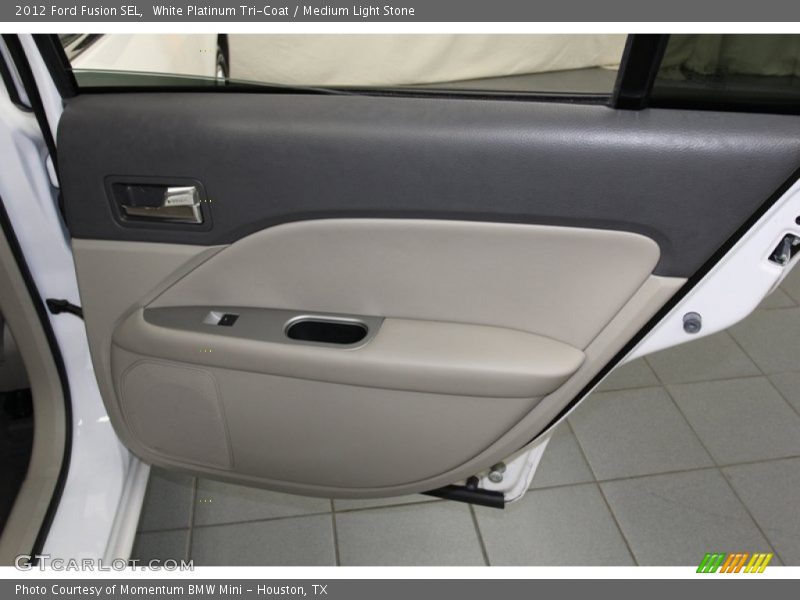 White Platinum Tri-Coat / Medium Light Stone 2012 Ford Fusion SEL