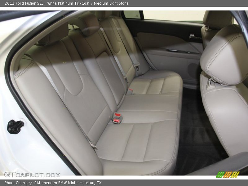 White Platinum Tri-Coat / Medium Light Stone 2012 Ford Fusion SEL