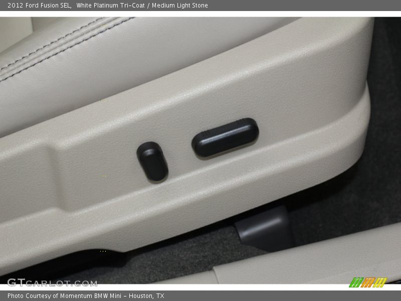 White Platinum Tri-Coat / Medium Light Stone 2012 Ford Fusion SEL