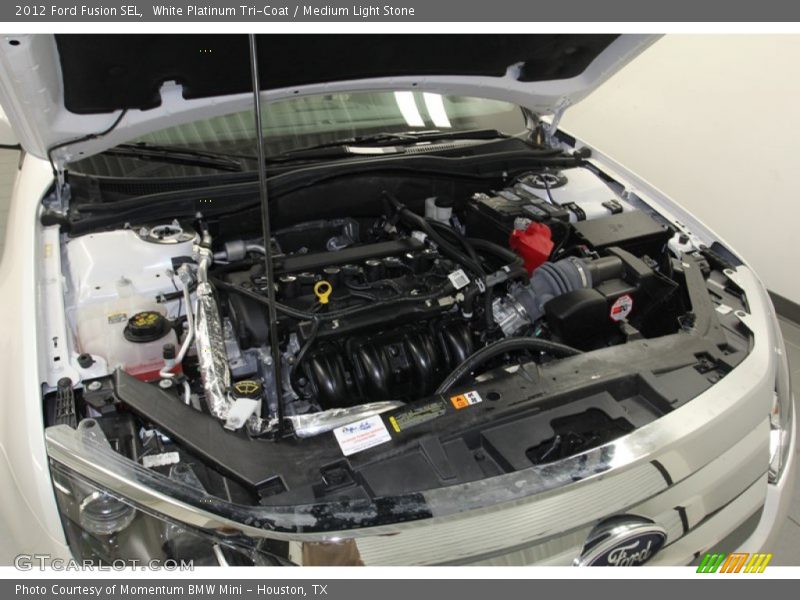 White Platinum Tri-Coat / Medium Light Stone 2012 Ford Fusion SEL