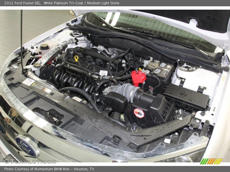 White Platinum Tri-Coat / Medium Light Stone 2012 Ford Fusion SEL