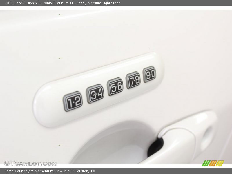 White Platinum Tri-Coat / Medium Light Stone 2012 Ford Fusion SEL