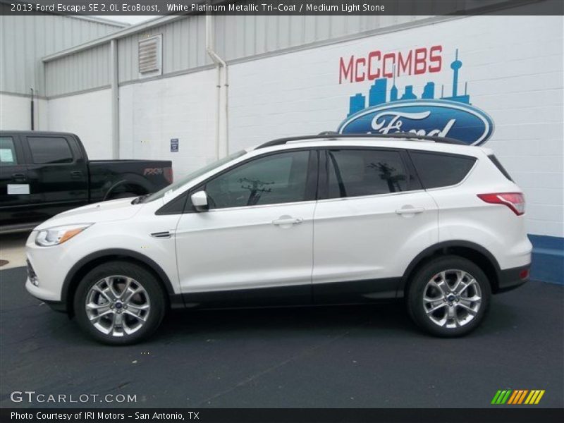 White Platinum Metallic Tri-Coat / Medium Light Stone 2013 Ford Escape SE 2.0L EcoBoost