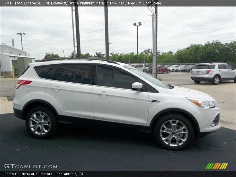 White Platinum Metallic Tri-Coat / Medium Light Stone 2013 Ford Escape SE 2.0L EcoBoost