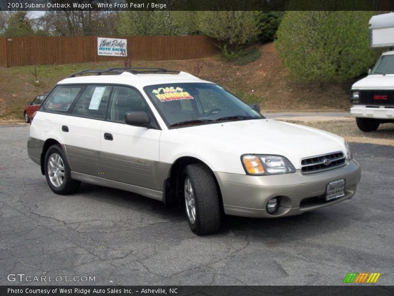 White Frost Pearl / Beige 2001 Subaru Outback Wagon