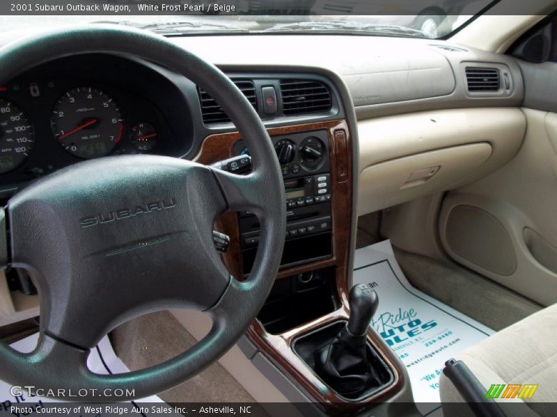 White Frost Pearl / Beige 2001 Subaru Outback Wagon