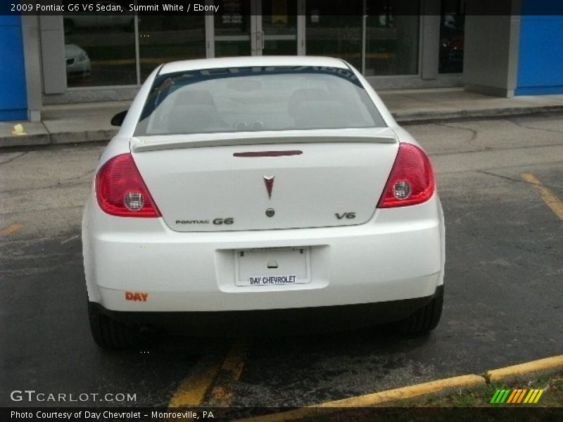 Summit White / Ebony 2009 Pontiac G6 V6 Sedan