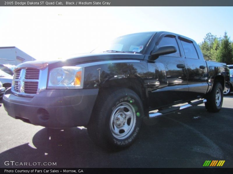 Black / Medium Slate Gray 2005 Dodge Dakota ST Quad Cab