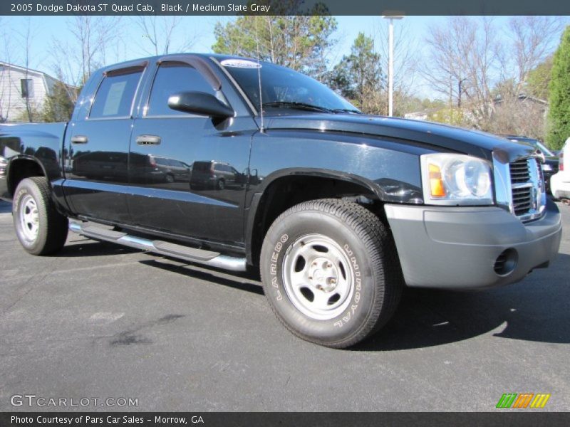 Black / Medium Slate Gray 2005 Dodge Dakota ST Quad Cab