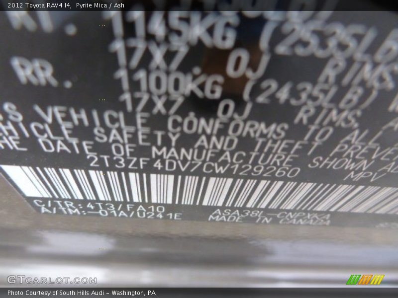 Pyrite Mica / Ash 2012 Toyota RAV4 I4