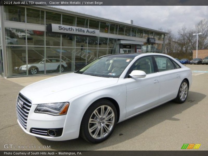 Glacier White Metallic / Velvet Beige 2014 Audi A8 L TDI quattro