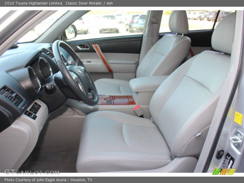 Front Seat of 2010 Highlander Limited