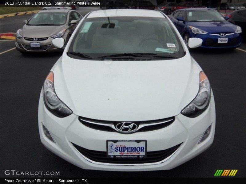 Shimmering White / Beige 2013 Hyundai Elantra GLS