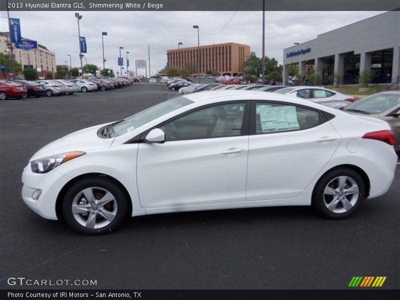 Shimmering White / Beige 2013 Hyundai Elantra GLS