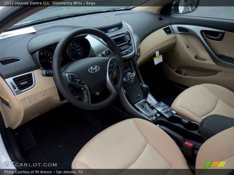 Shimmering White / Beige 2013 Hyundai Elantra GLS