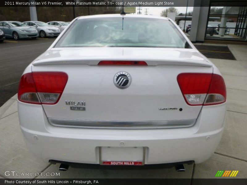 White Platinum Metallic Tri- coat / Agate/Medium Light Stone 2011 Mercury Milan V6 Premier