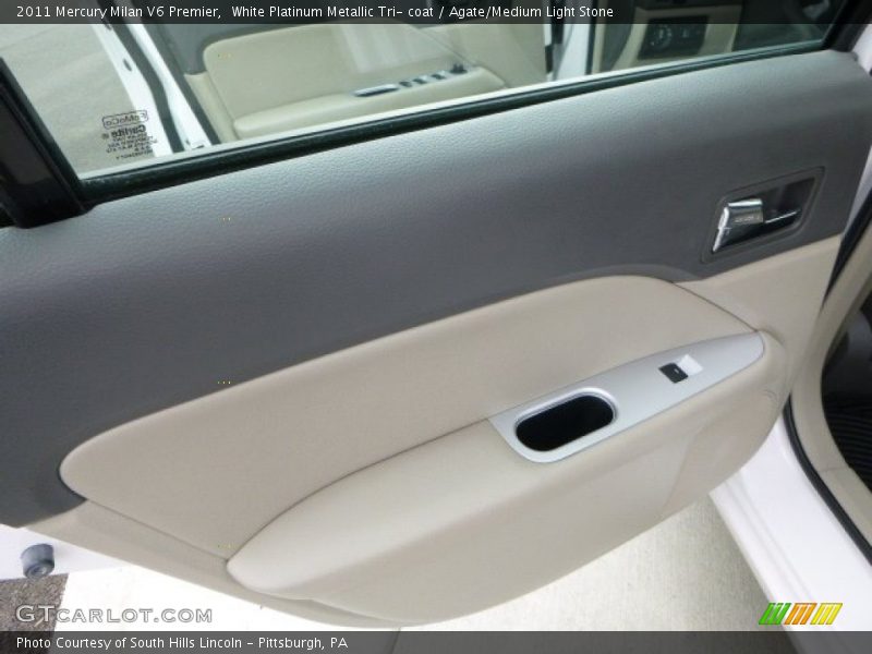 White Platinum Metallic Tri- coat / Agate/Medium Light Stone 2011 Mercury Milan V6 Premier