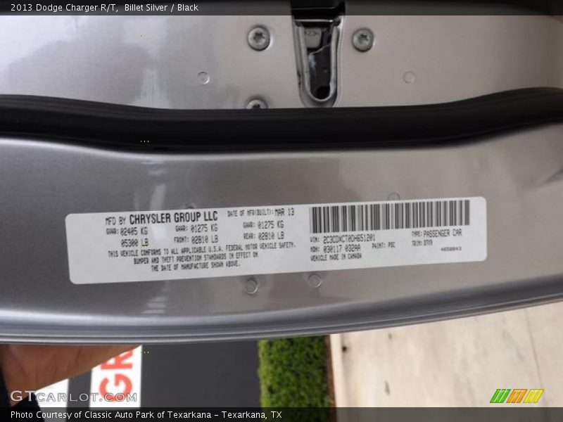 Billet Silver / Black 2013 Dodge Charger R/T