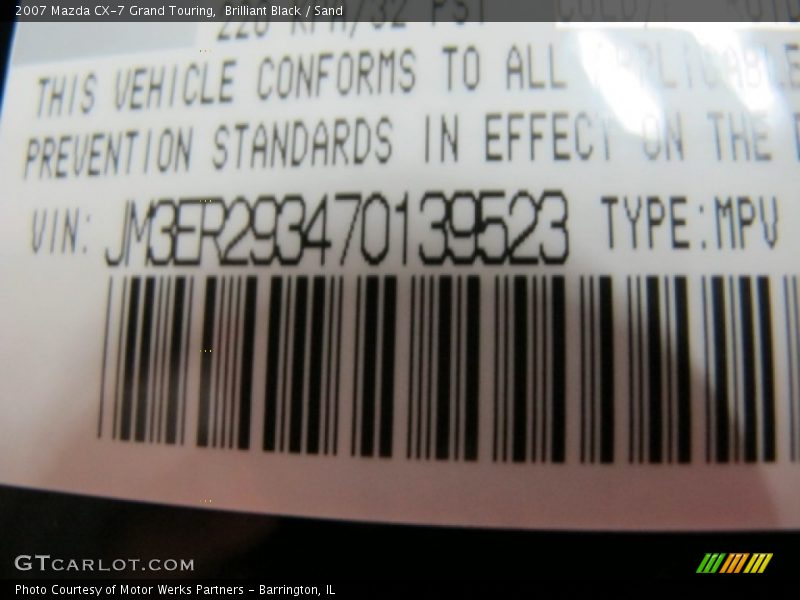 Brilliant Black / Sand 2007 Mazda CX-7 Grand Touring