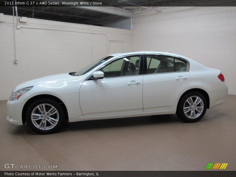 Moonlight White / Stone 2012 Infiniti G 37 x AWD Sedan