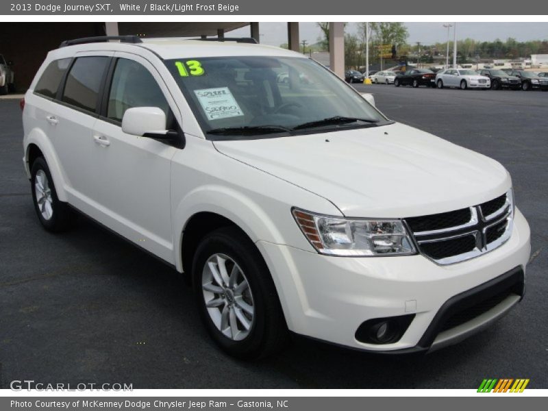 White / Black/Light Frost Beige 2013 Dodge Journey SXT