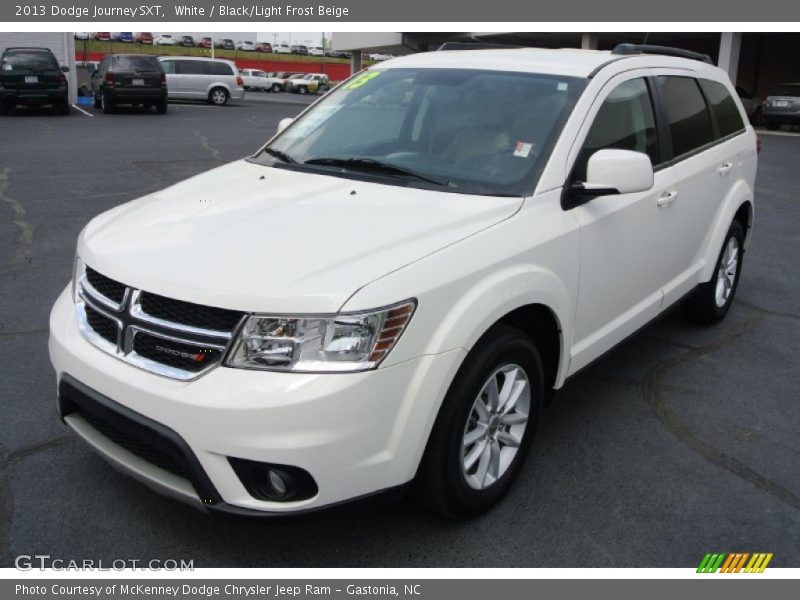 White / Black/Light Frost Beige 2013 Dodge Journey SXT