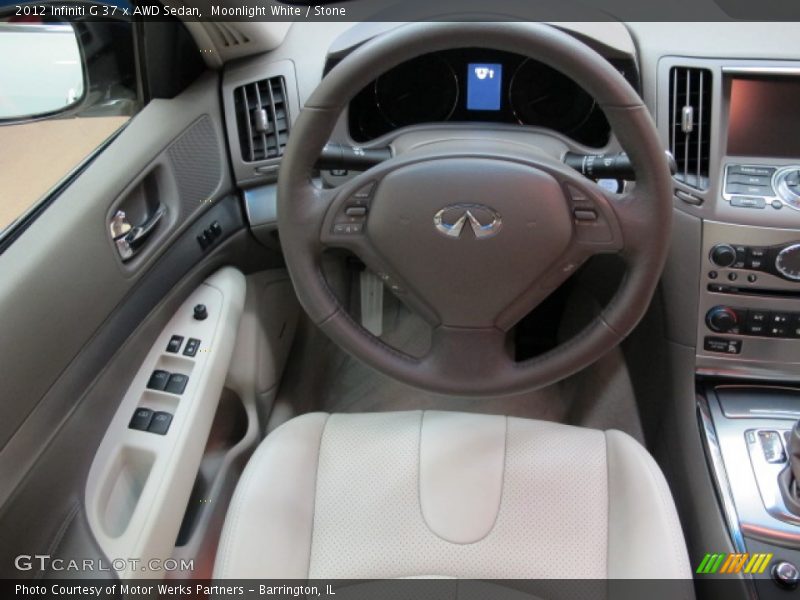 Moonlight White / Stone 2012 Infiniti G 37 x AWD Sedan