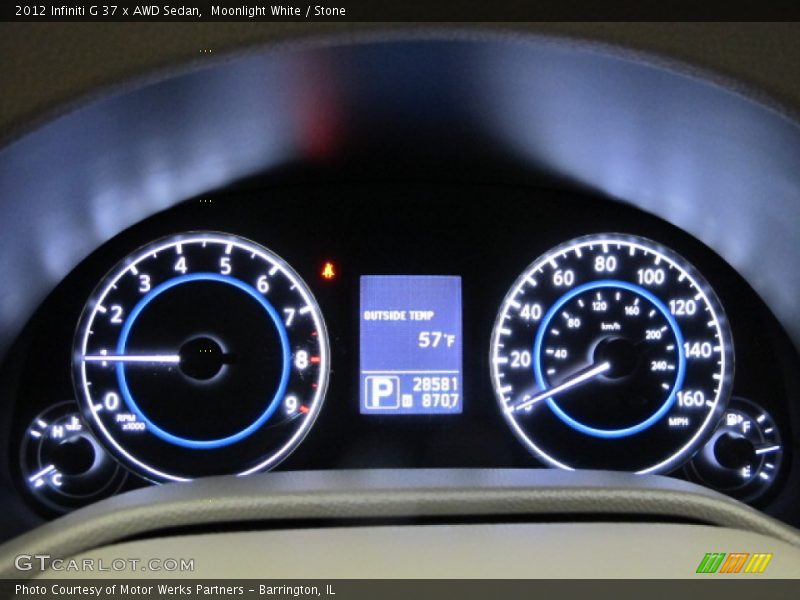 Moonlight White / Stone 2012 Infiniti G 37 x AWD Sedan