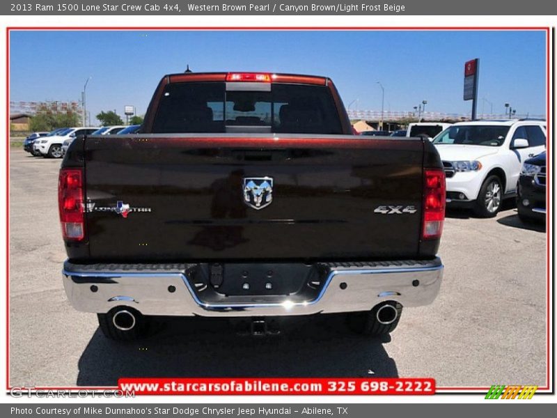 Western Brown Pearl / Canyon Brown/Light Frost Beige 2013 Ram 1500 Lone Star Crew Cab 4x4