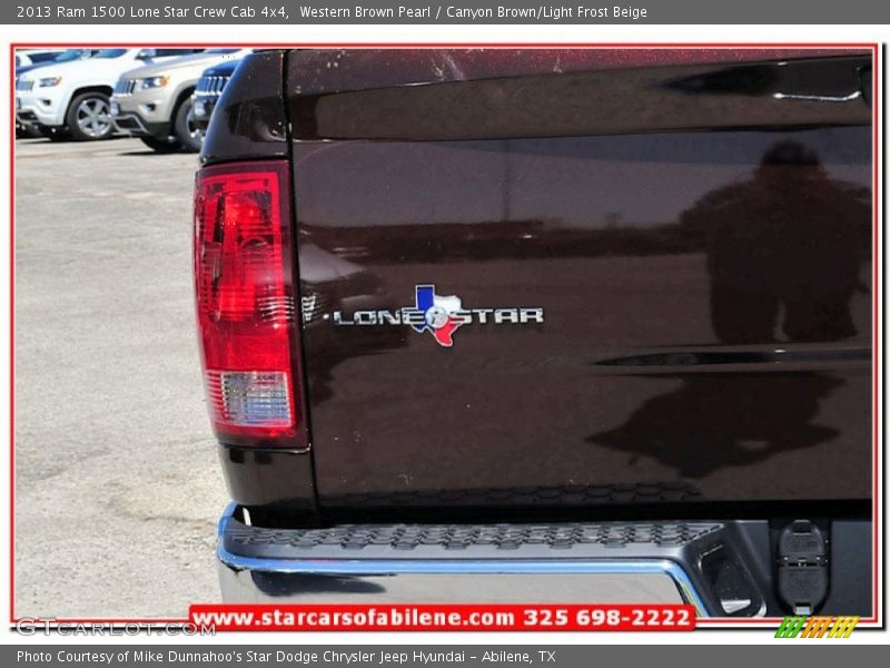 Western Brown Pearl / Canyon Brown/Light Frost Beige 2013 Ram 1500 Lone Star Crew Cab 4x4