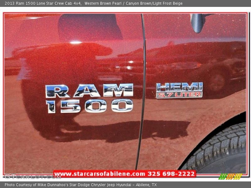 Western Brown Pearl / Canyon Brown/Light Frost Beige 2013 Ram 1500 Lone Star Crew Cab 4x4