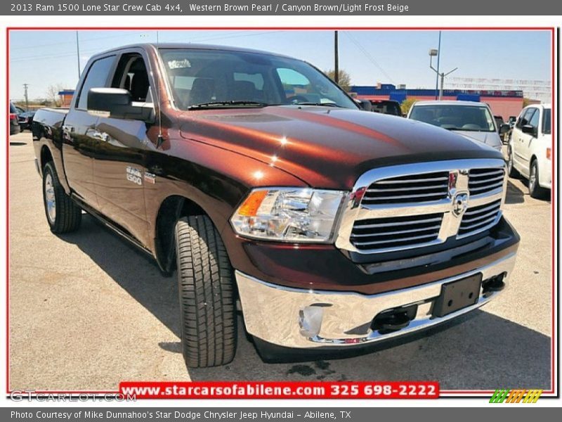 Western Brown Pearl / Canyon Brown/Light Frost Beige 2013 Ram 1500 Lone Star Crew Cab 4x4