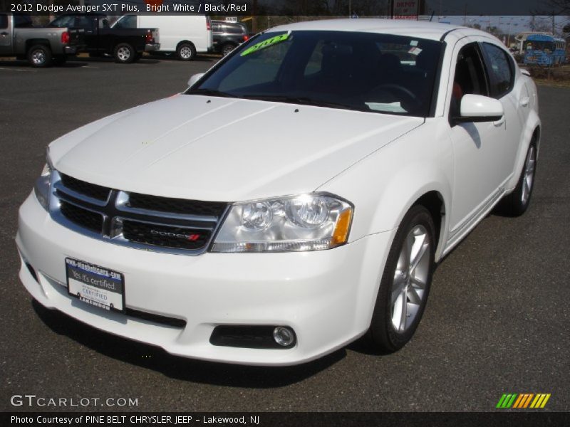 Bright White / Black/Red 2012 Dodge Avenger SXT Plus