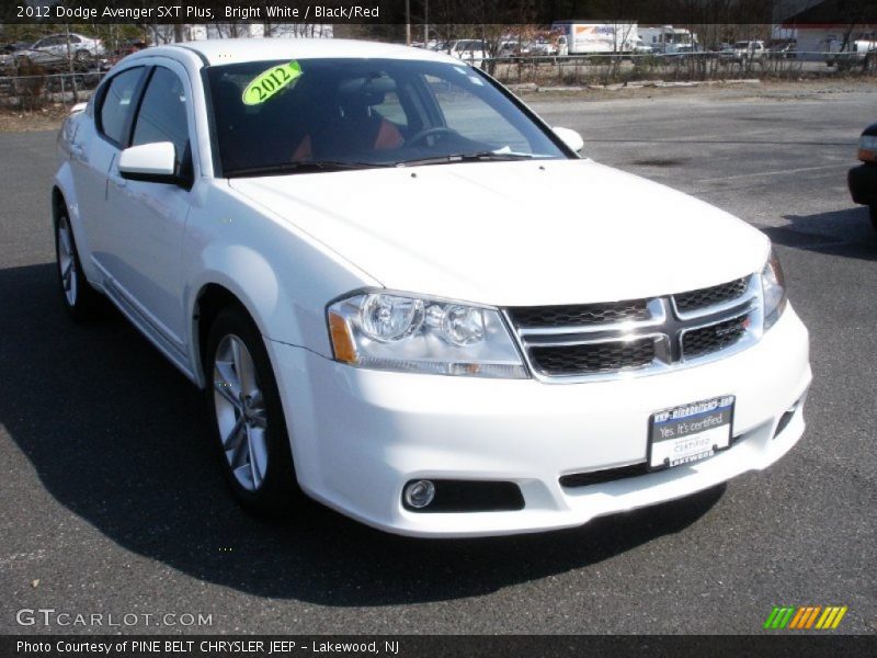 Bright White / Black/Red 2012 Dodge Avenger SXT Plus