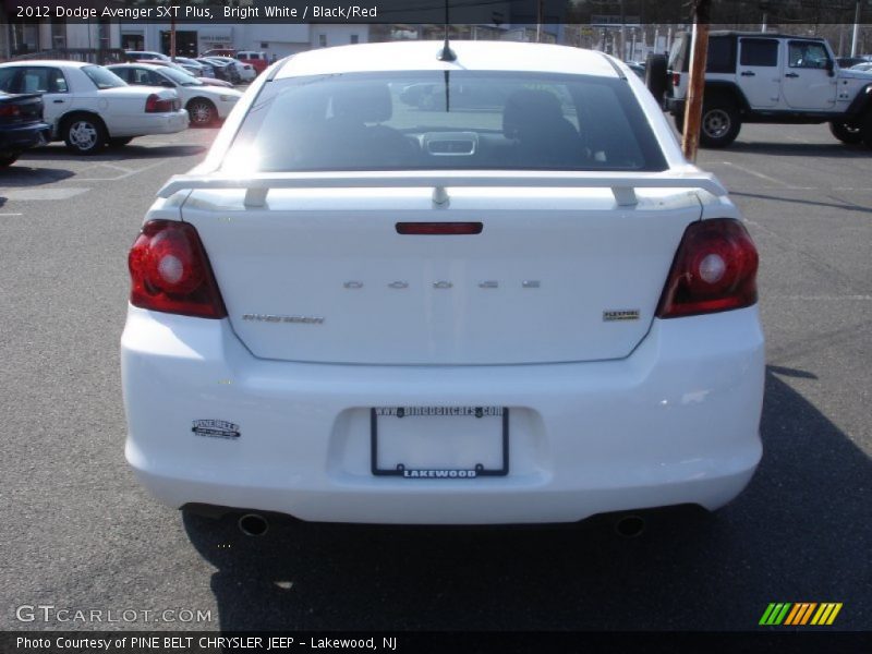 Bright White / Black/Red 2012 Dodge Avenger SXT Plus