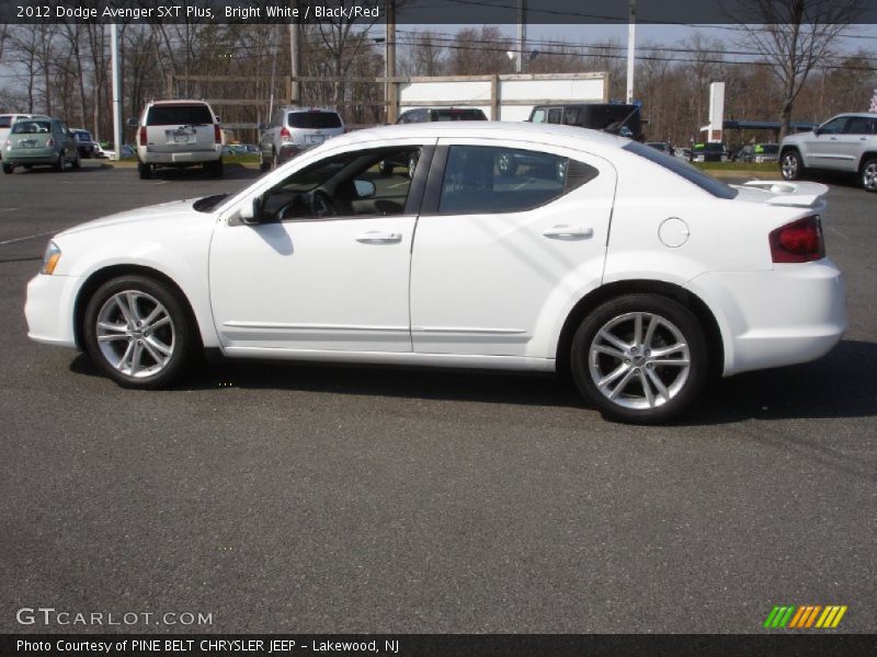 Bright White / Black/Red 2012 Dodge Avenger SXT Plus
