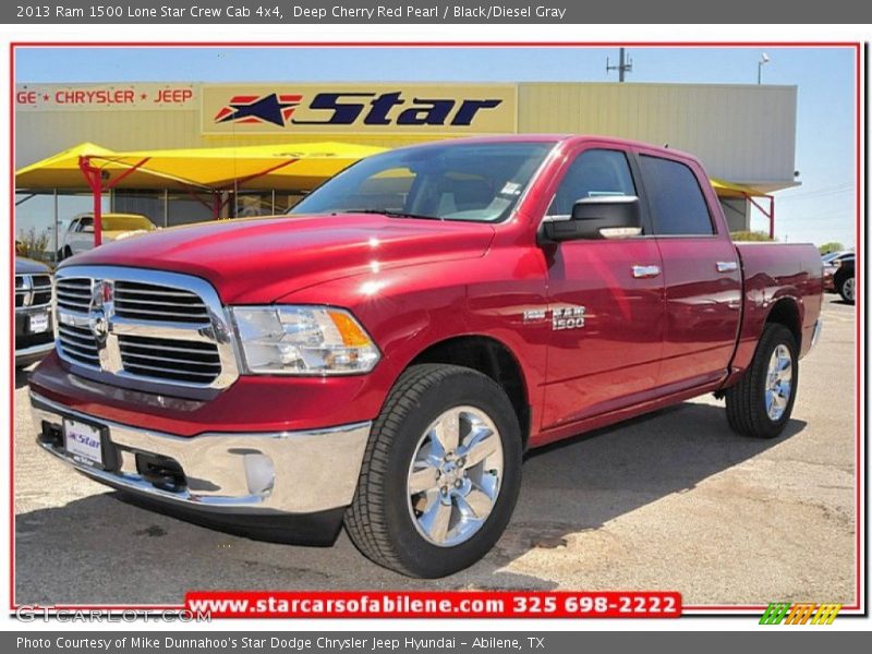 Deep Cherry Red Pearl / Black/Diesel Gray 2013 Ram 1500 Lone Star Crew Cab 4x4
