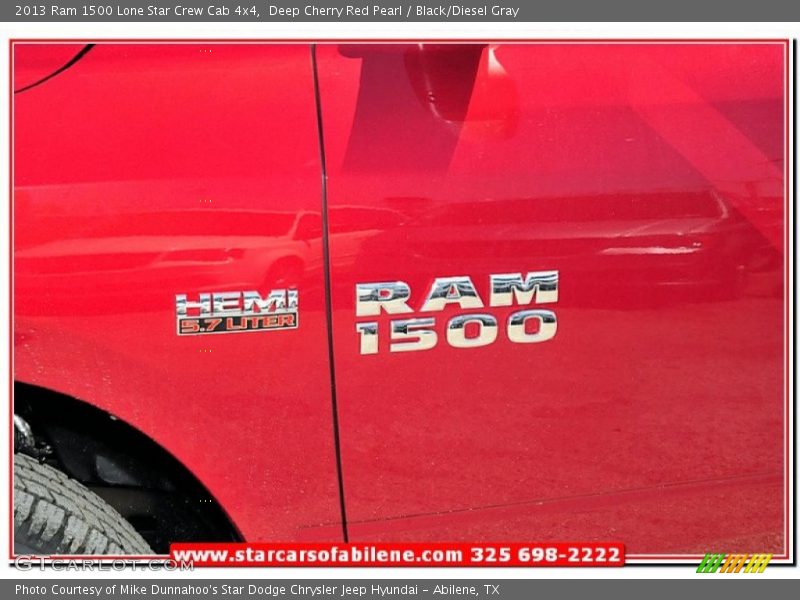 Deep Cherry Red Pearl / Black/Diesel Gray 2013 Ram 1500 Lone Star Crew Cab 4x4