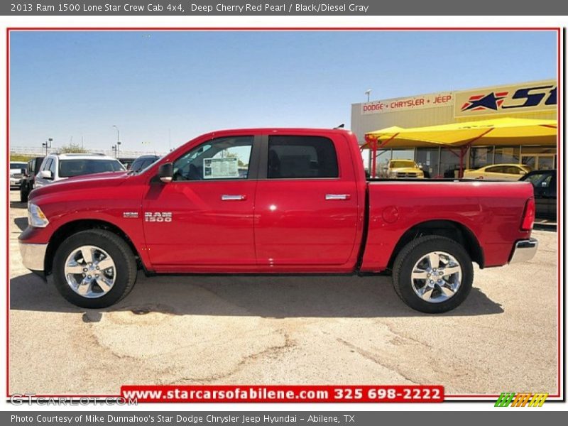 Deep Cherry Red Pearl / Black/Diesel Gray 2013 Ram 1500 Lone Star Crew Cab 4x4