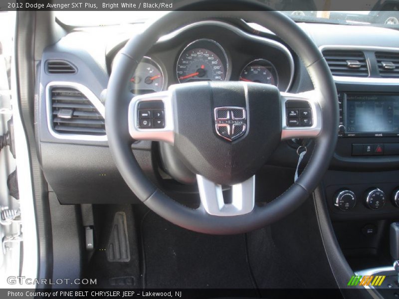 Bright White / Black/Red 2012 Dodge Avenger SXT Plus