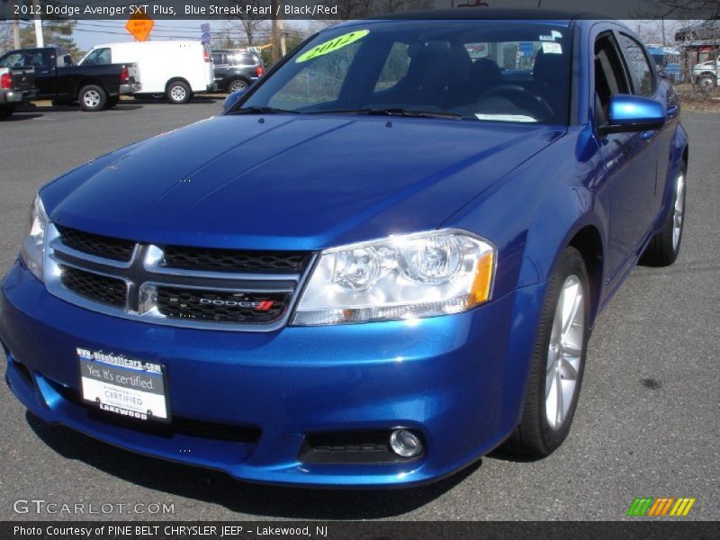 Blue Streak Pearl / Black/Red 2012 Dodge Avenger SXT Plus
