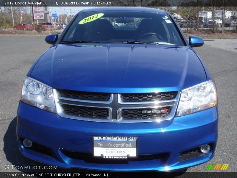 Blue Streak Pearl / Black/Red 2012 Dodge Avenger SXT Plus