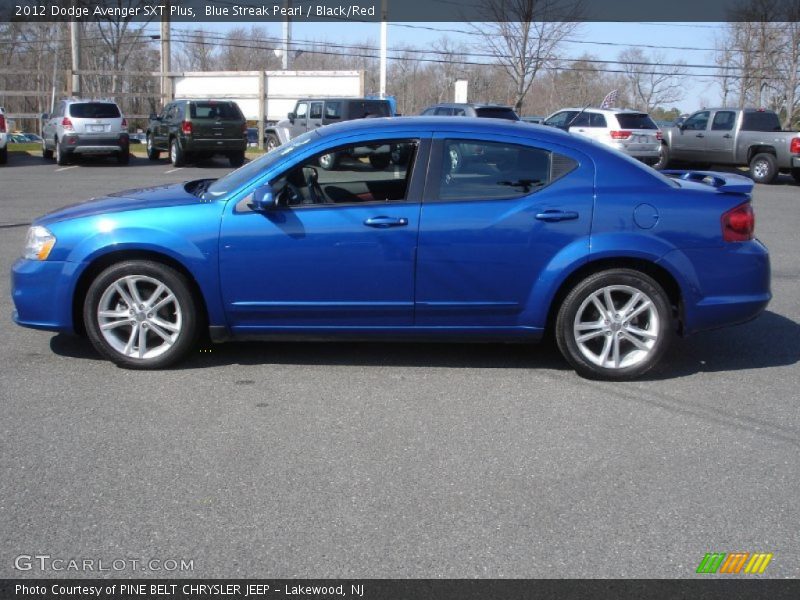 Blue Streak Pearl / Black/Red 2012 Dodge Avenger SXT Plus