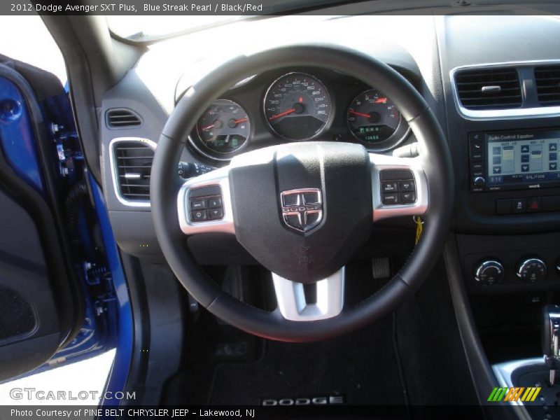 Blue Streak Pearl / Black/Red 2012 Dodge Avenger SXT Plus