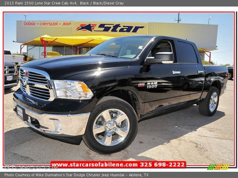 Black / Black/Diesel Gray 2013 Ram 1500 Lone Star Crew Cab 4x4