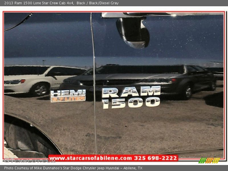 Black / Black/Diesel Gray 2013 Ram 1500 Lone Star Crew Cab 4x4