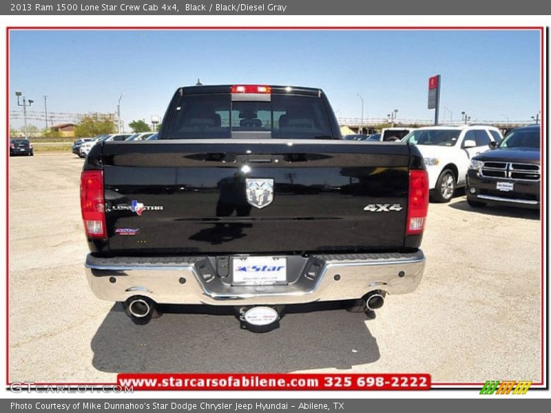 Black / Black/Diesel Gray 2013 Ram 1500 Lone Star Crew Cab 4x4