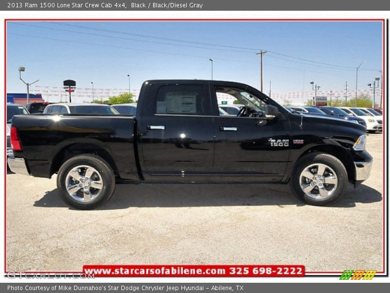 Black / Black/Diesel Gray 2013 Ram 1500 Lone Star Crew Cab 4x4