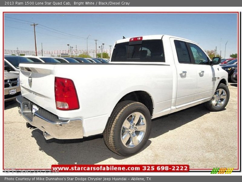 Bright White / Black/Diesel Gray 2013 Ram 1500 Lone Star Quad Cab