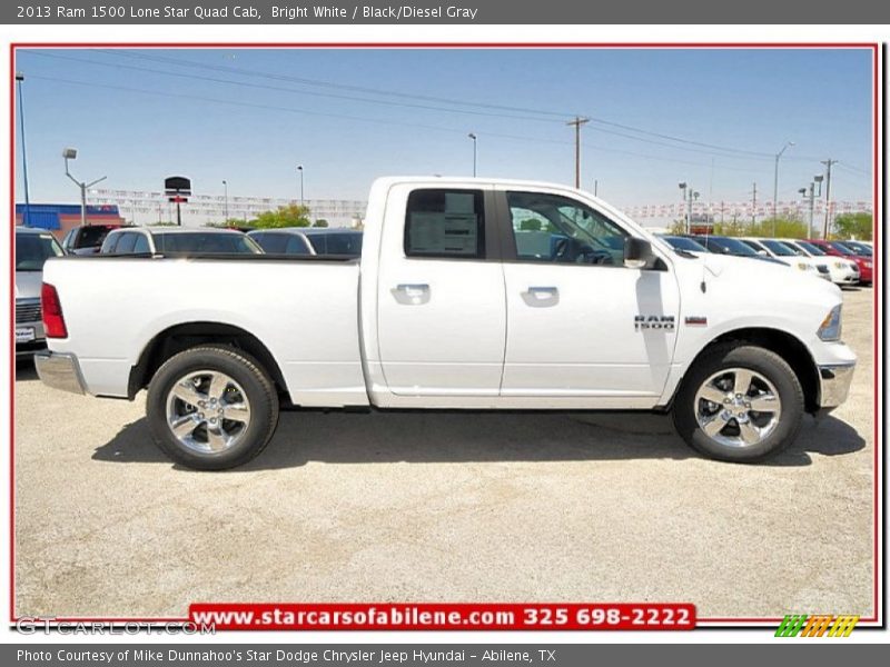 Bright White / Black/Diesel Gray 2013 Ram 1500 Lone Star Quad Cab